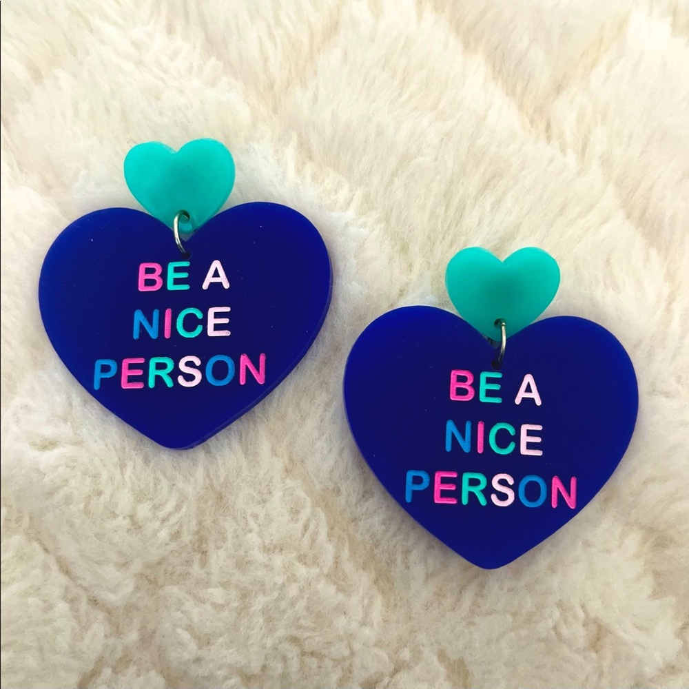 Blue & Bold Heart Dangles